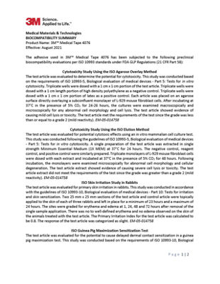 3M 4076 Clinical Summary