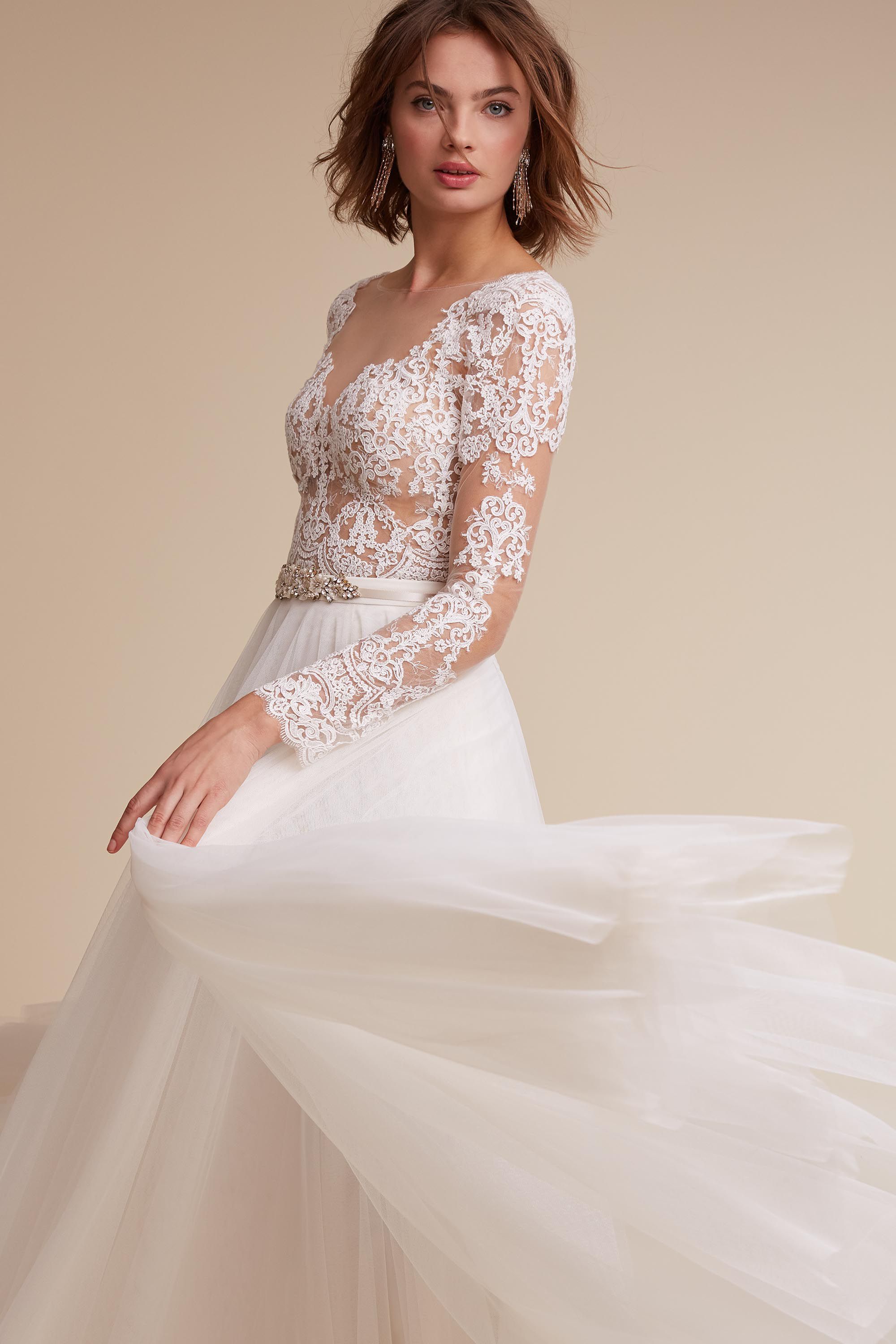 Wedding Wedding Dresses With Sleeves wedding dresses with sleeves long lace cap sleeve bhldn rhea bodysuit amora skirt