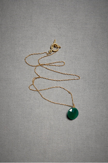 Green Onyx Droplet Necklace