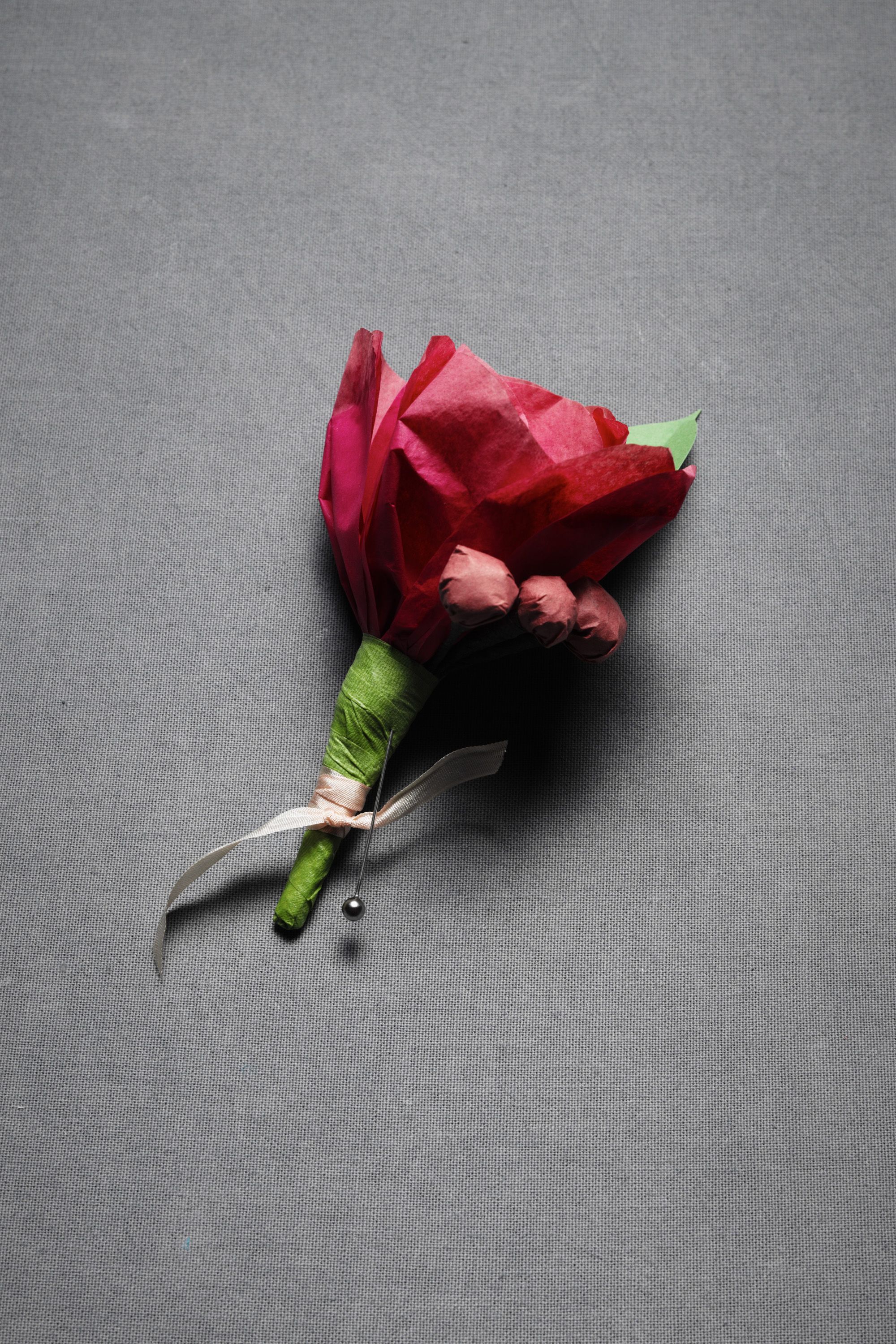 Papered Camelia Pin