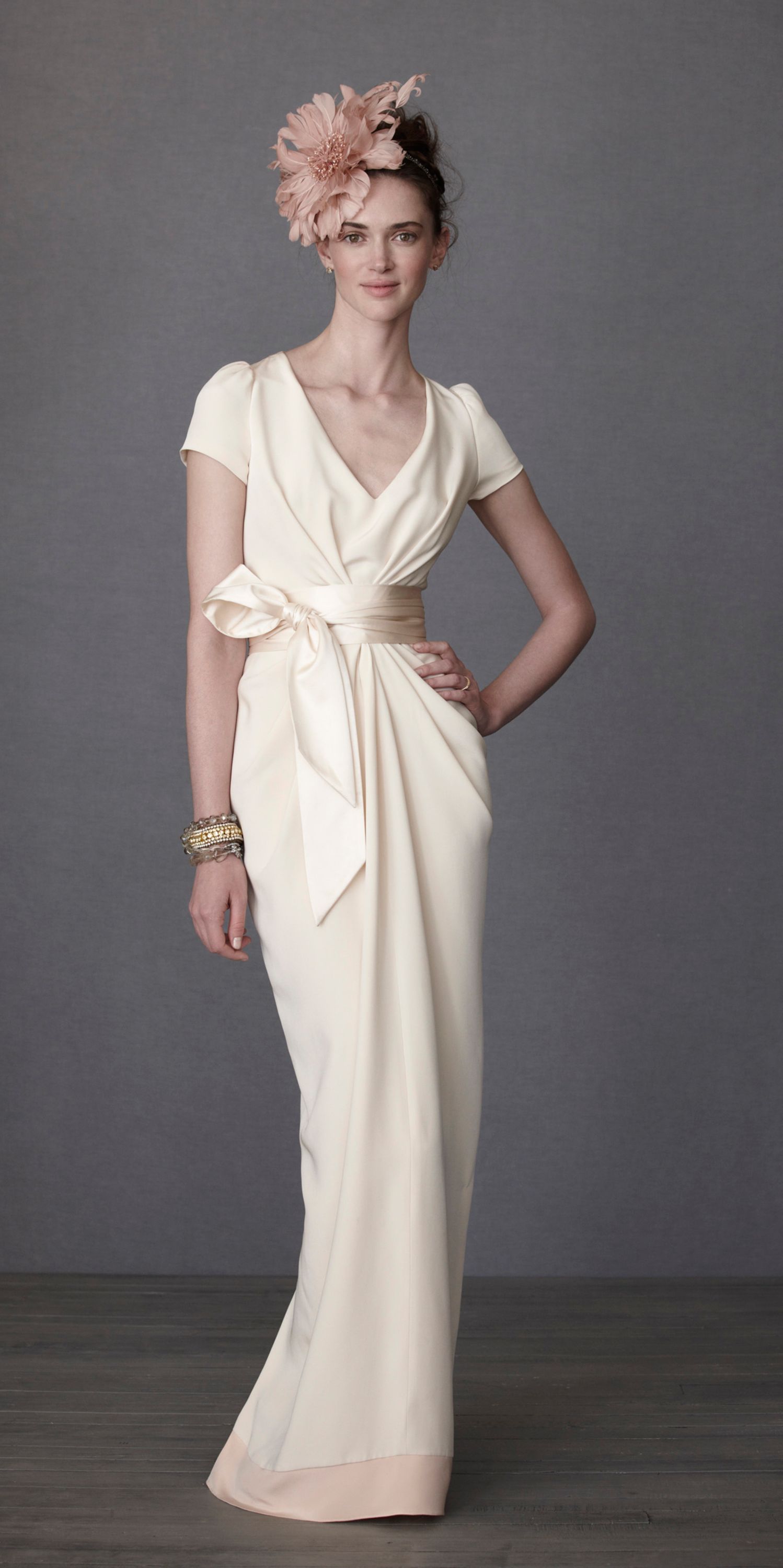 Crepe De Chine Column Gown