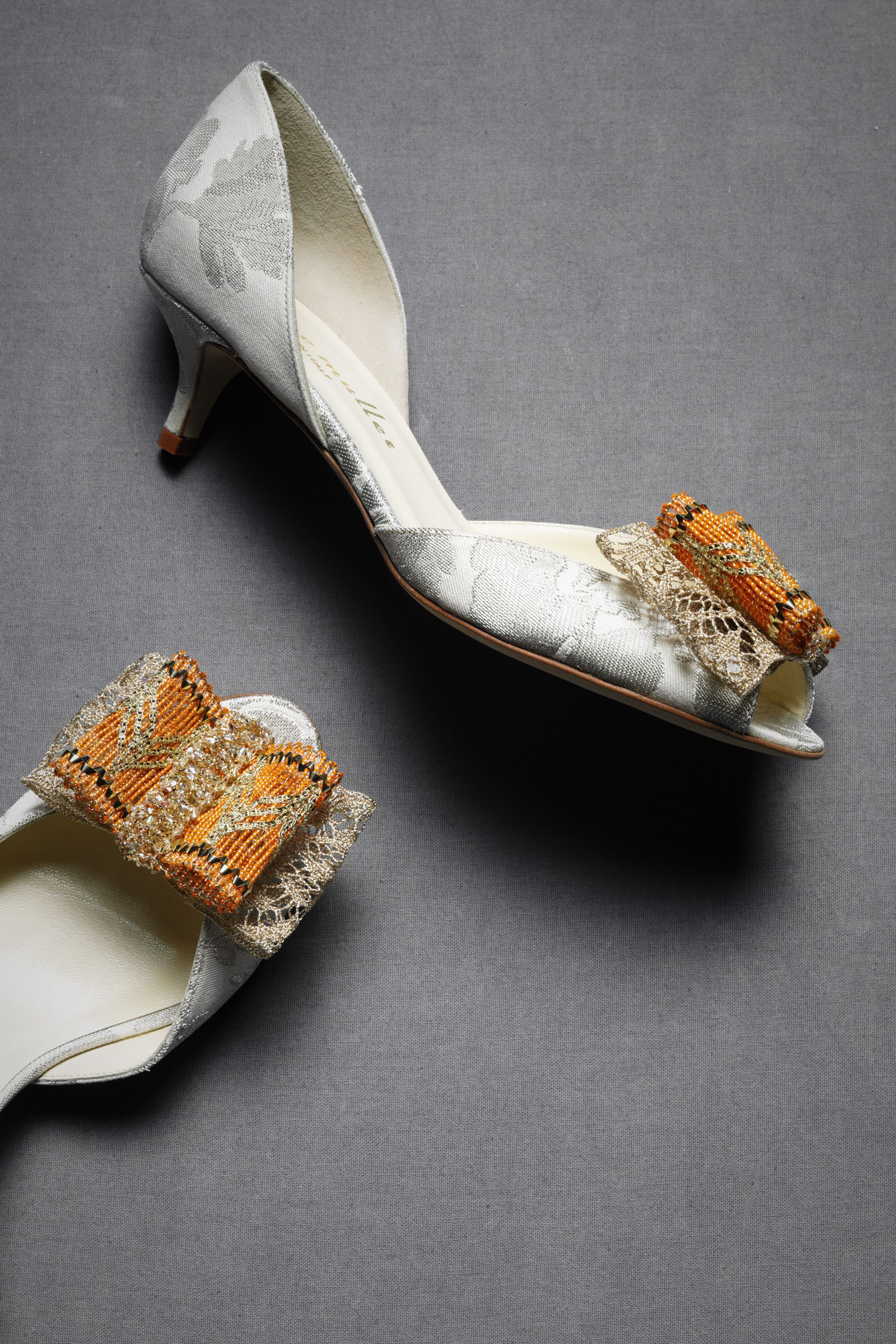 Brocade Kitten Heels