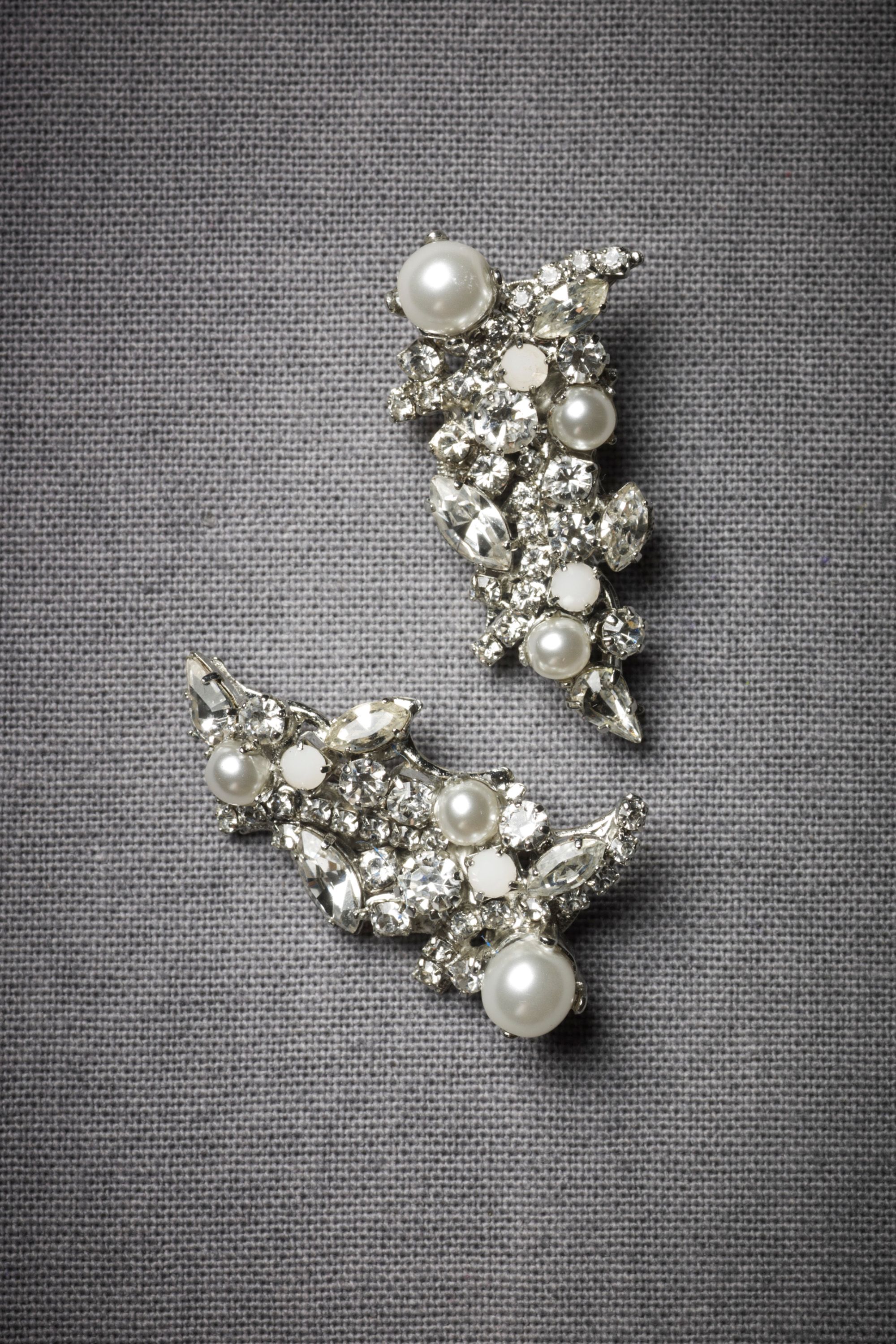 Encrusted Crescent Earrings