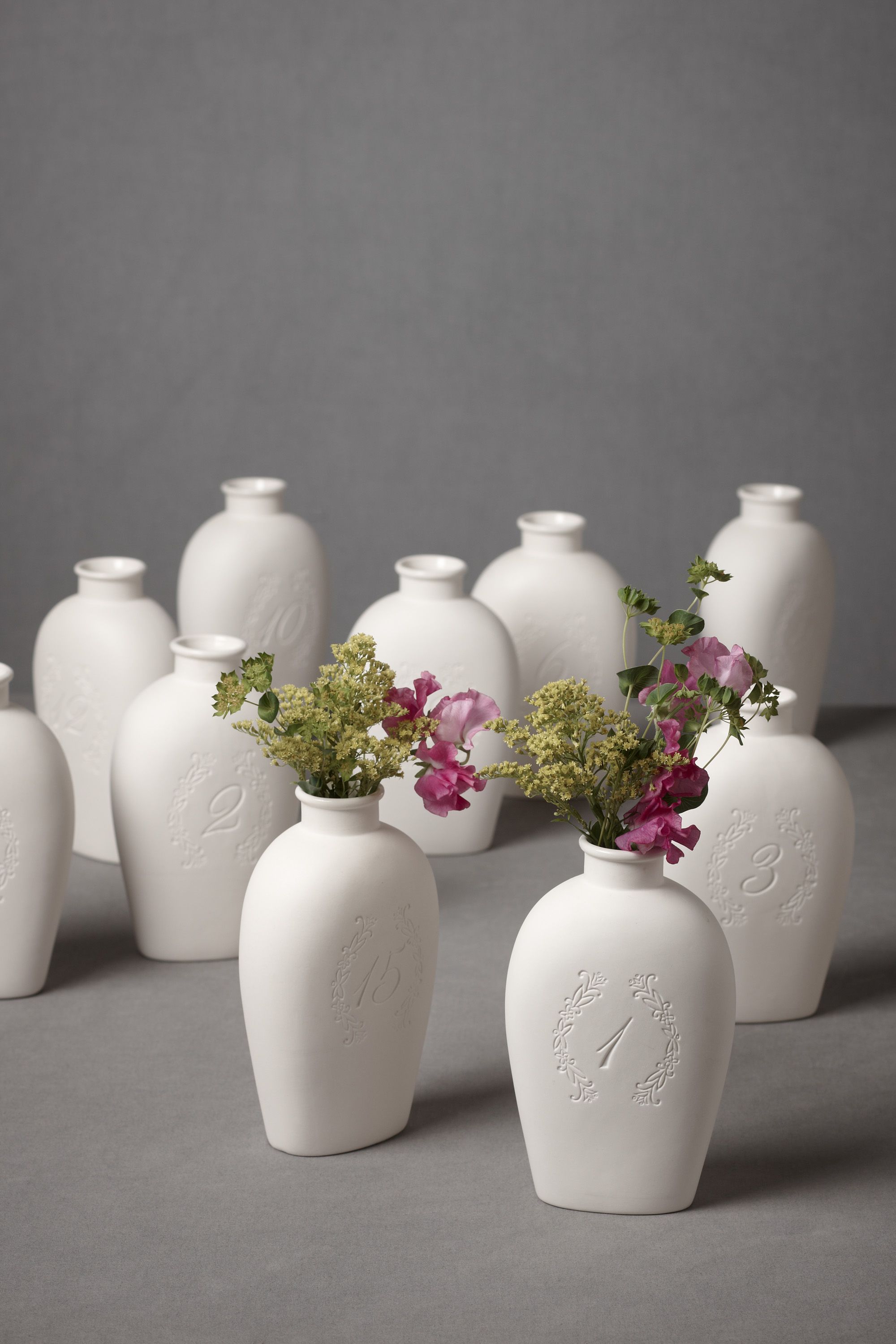 Inscribed Numeral Vases