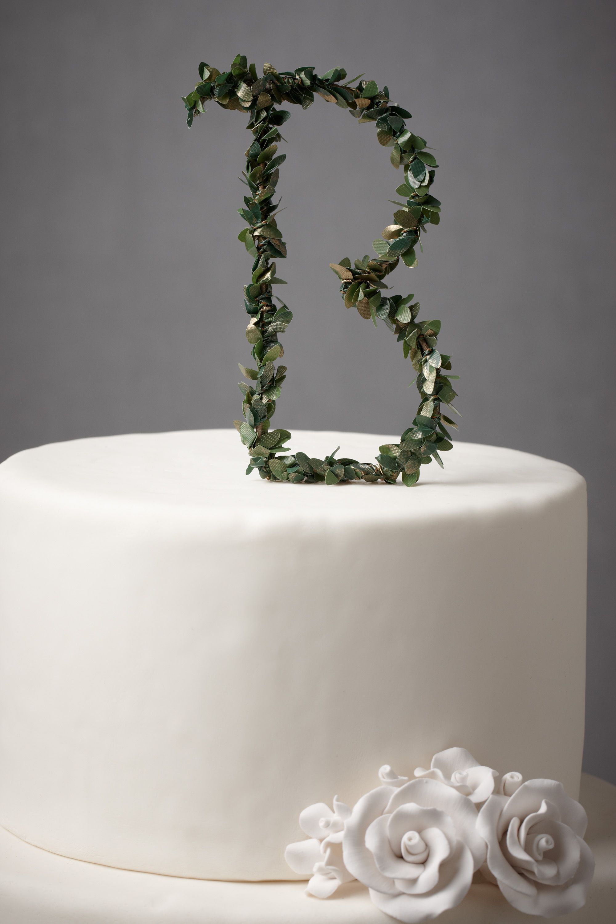 Leafy Monogram Cake Toppers