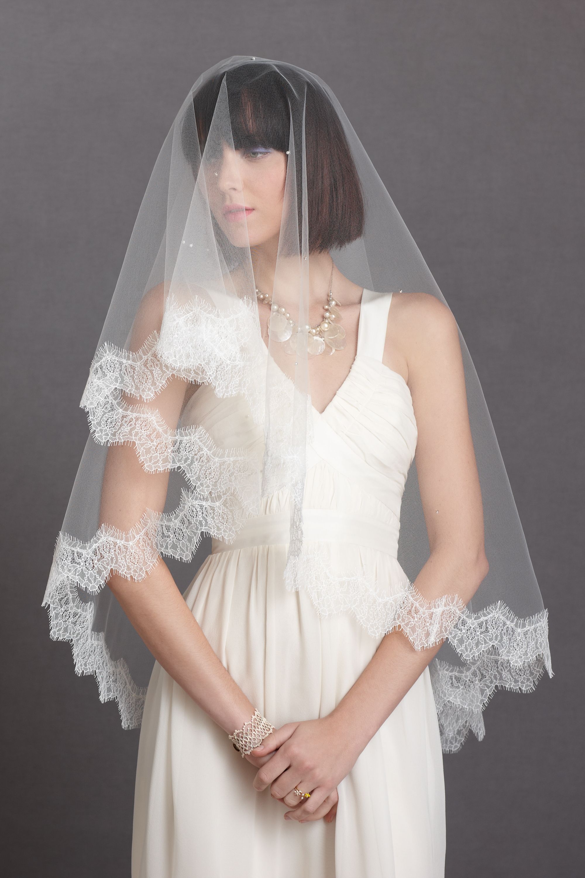 Wedding Mantilla Veil mantilla veil in veils accessories ballet fingertip bhldn ivory bhldn