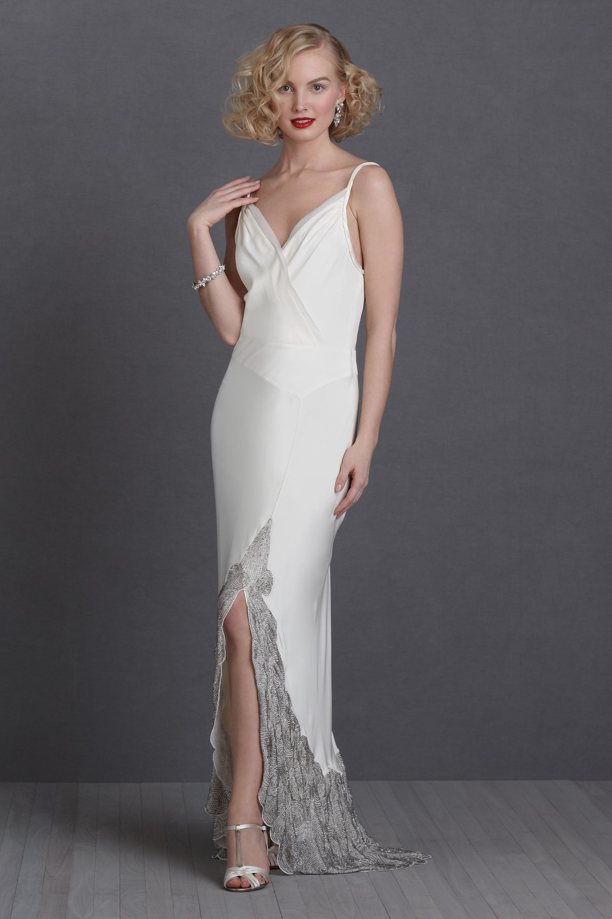 Swirling Platinum Gown