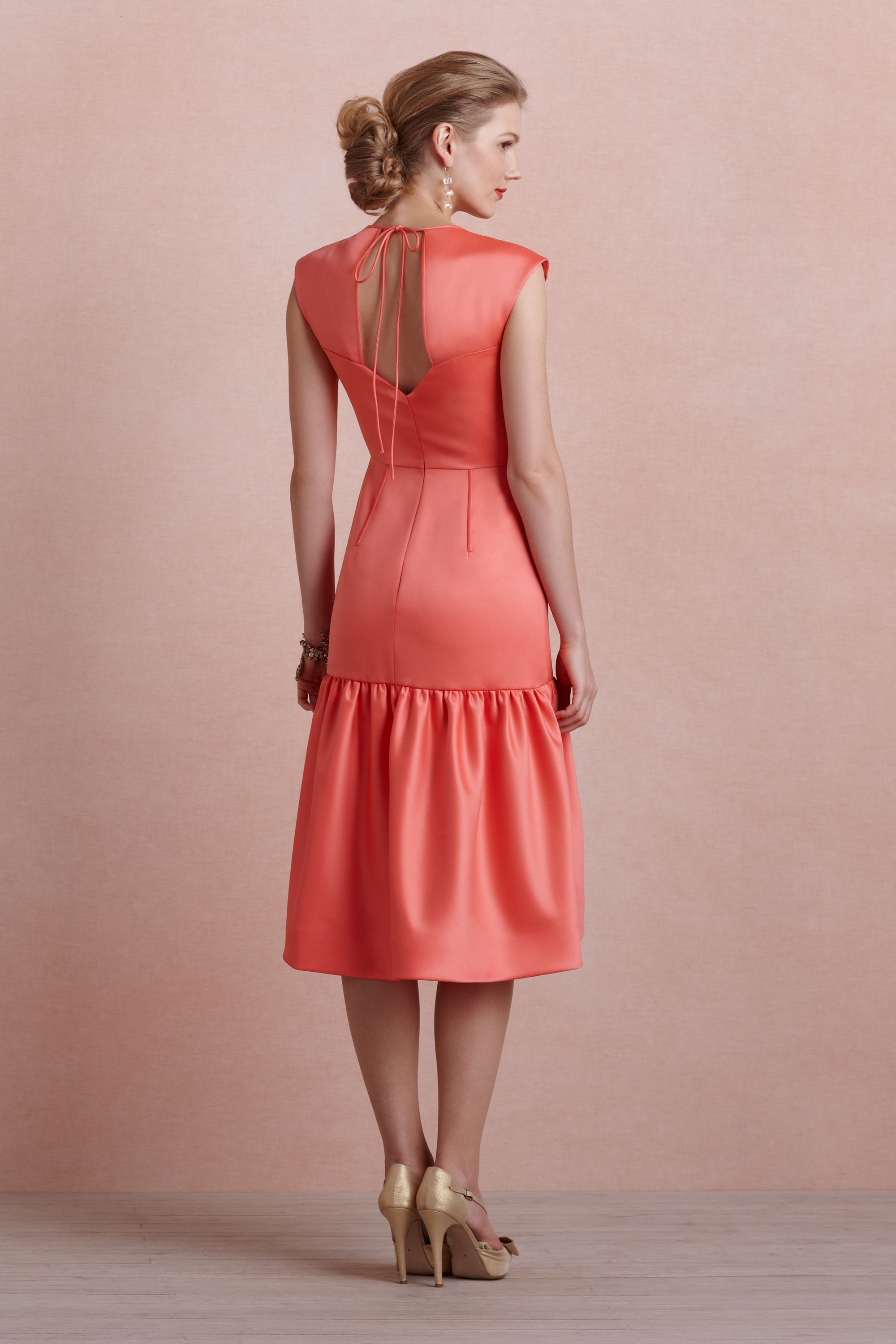 Coral Flounce Dress in Bridesmaids & Bridal Party | BHLDN