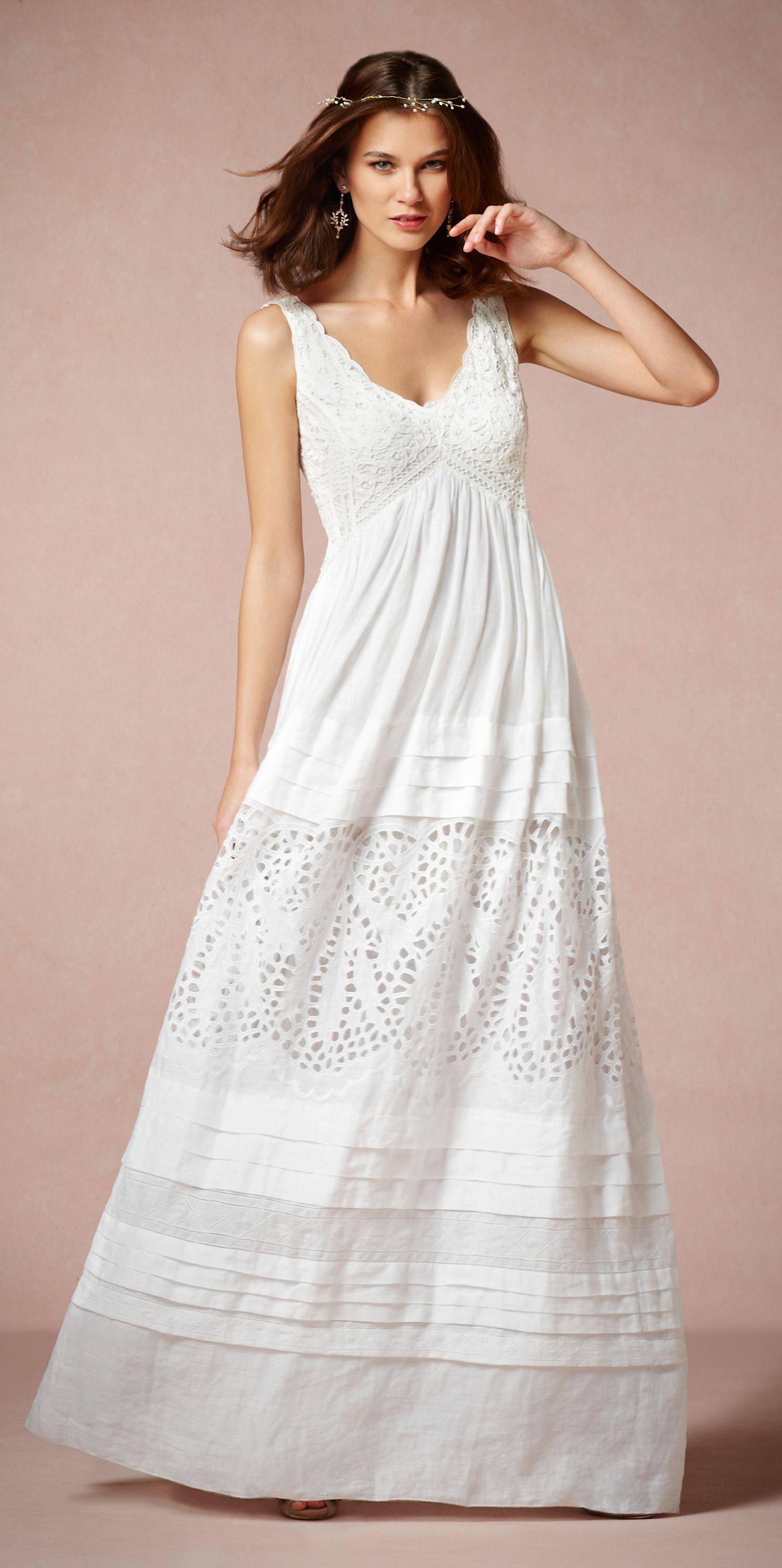 Lace and Ramie Gown