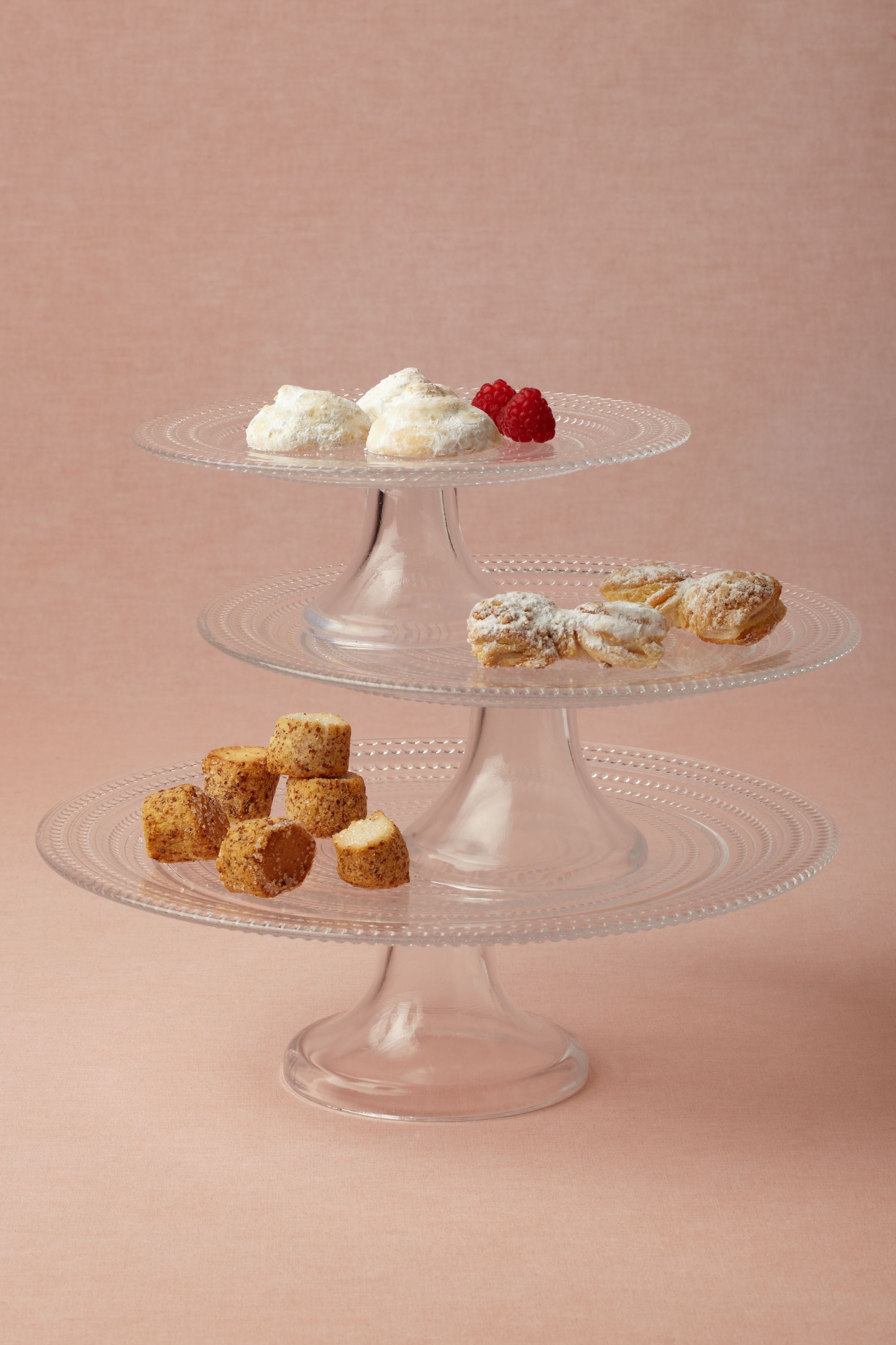 Lucent Hobnail Cake Stands
