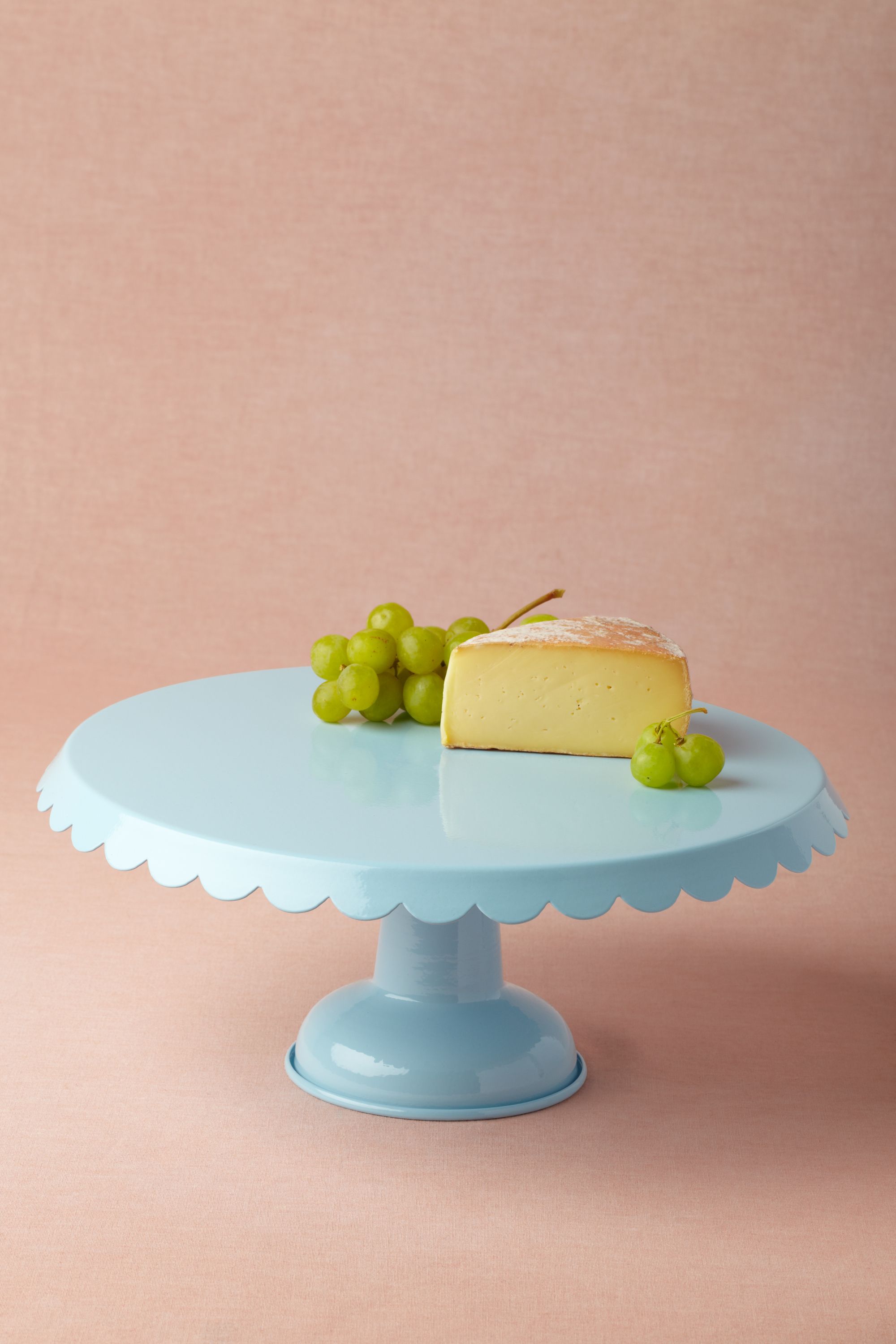Scalloped Cake Stand, Blue