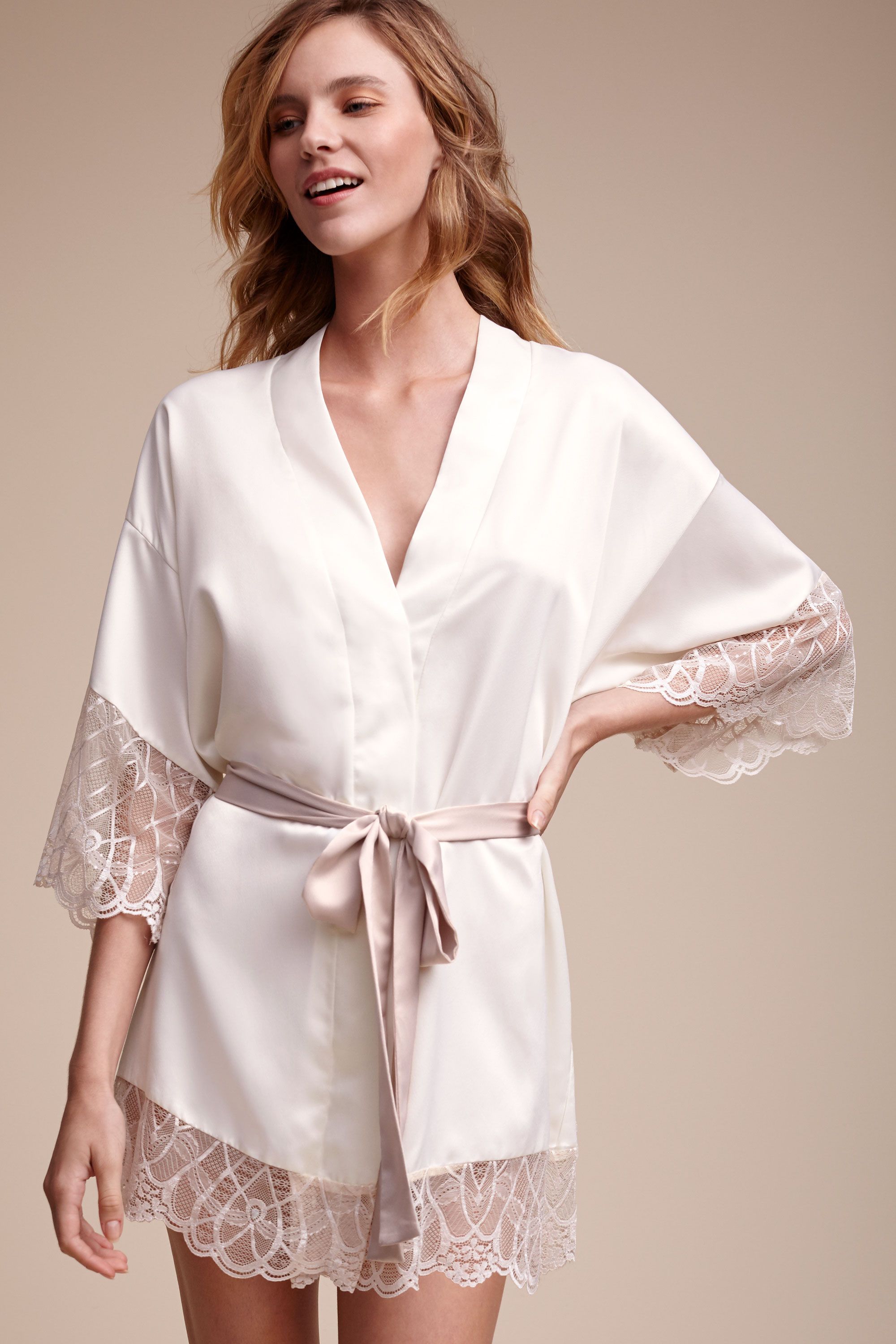 Wedding Bride Robe cosette kimono robe in bride bridal lingerie robes bhldn ivory bhldn