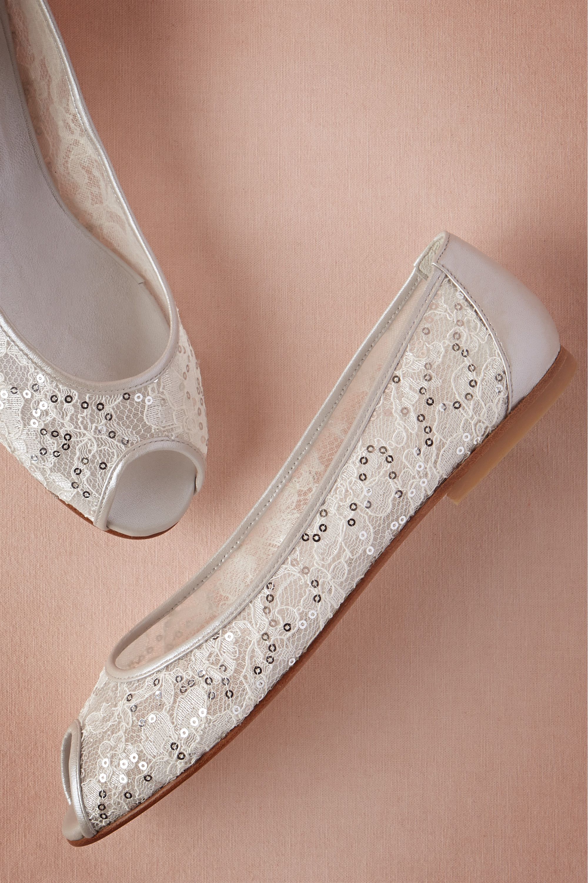 Lustrous Lace Flats