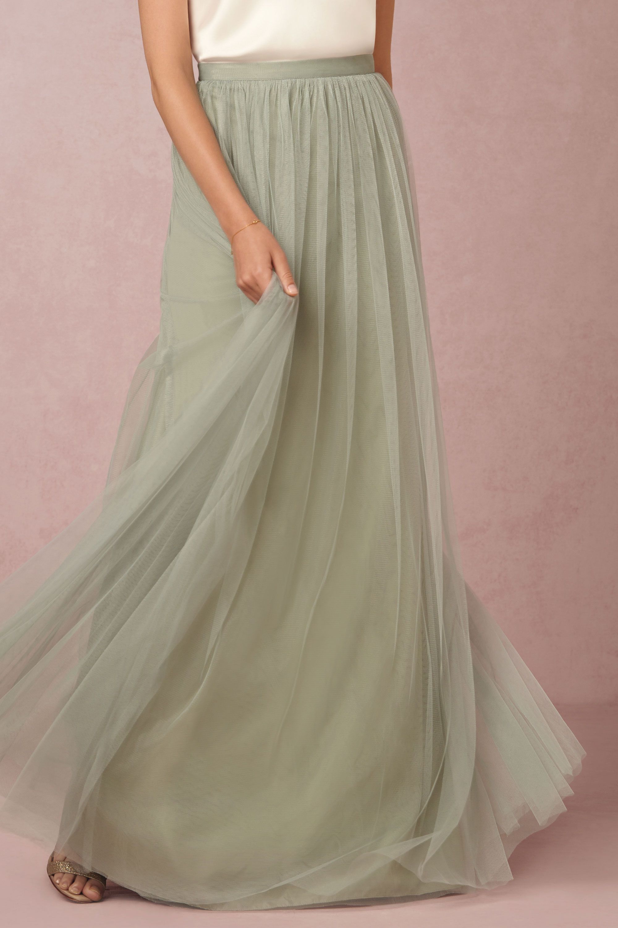 Louise Tulle Skirt Sea Glass In Bridal Party Bhldn 7949