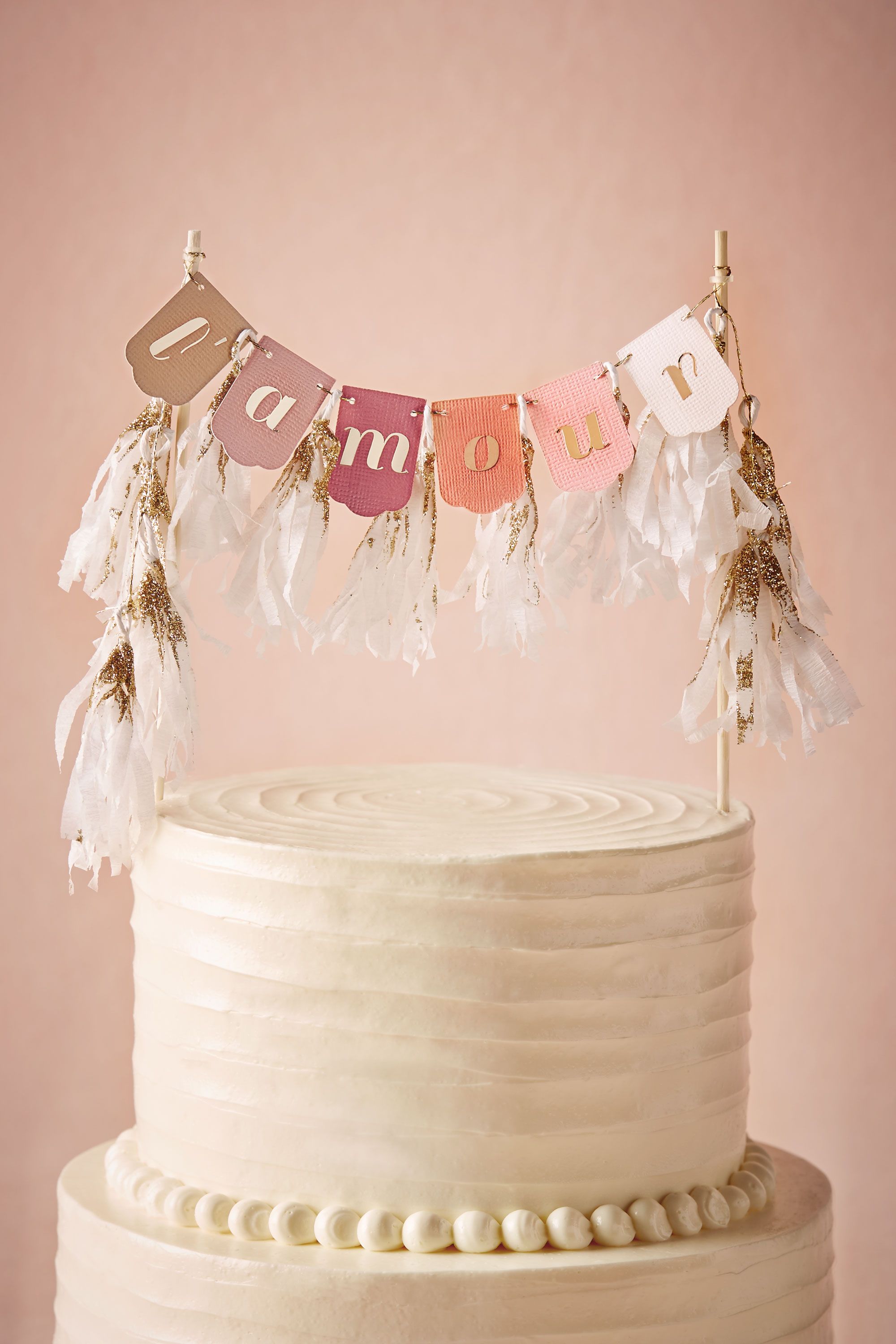 Blush LAmour Cake Topper BHLDN