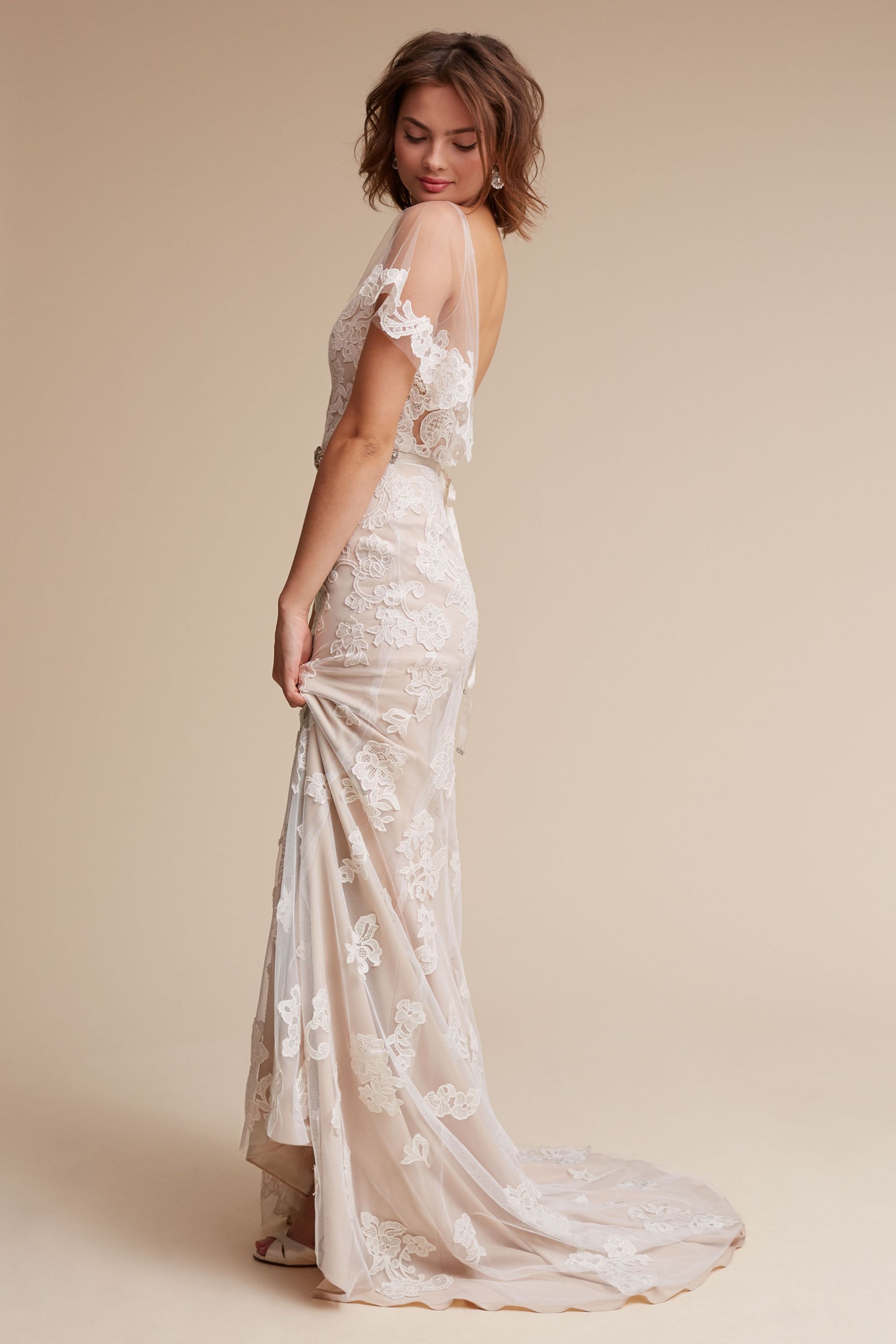 Wedding Wedding Gowns With Sleeves wedding dresses with sleeves long lace cap sleeve bhldn sierra gown gown