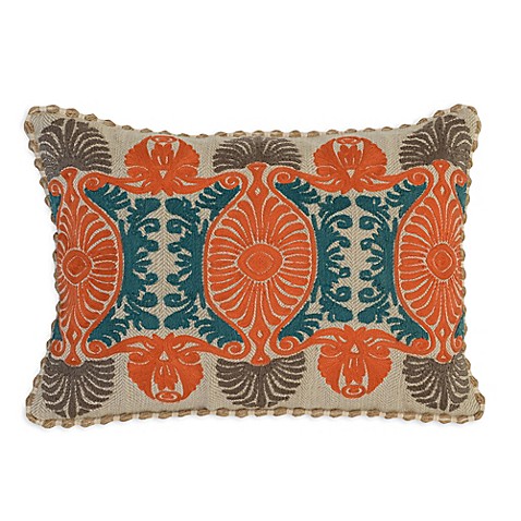 Buy Villa Home Dhurri Oblong Throw Pillow in Teal/Orange from Bed Bath & Beyond