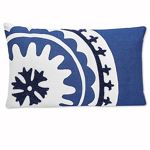 Under the Canopy Amalfi Suzani Oblong Throw Pillow in Blue - Bed Bath & Beyond