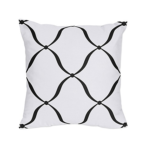 Crib Bedding Sets > Sweet Jojo Designs Princess Square Throw Pillows in Black/White/Purple (Set ...