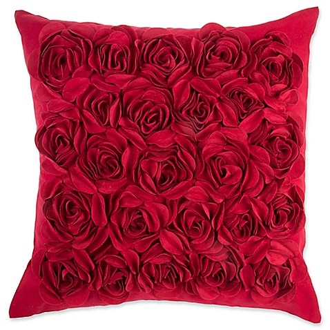 Buy Make-Your-Own Pillow Rosey Square Throw Pillow Cover in Red from Bed Bath & Beyond