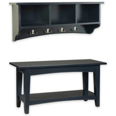 Alaterre Shaker Cottage Bench and Storage Coat Hook Set - Bed Bath & Beyond