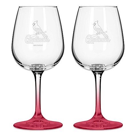 Satin Etched MLB St. Louis Cardinals Wine Glasses (Set of 2) - Bed Bath & Beyond
