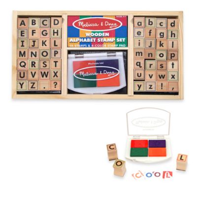 melissa and doug wooden stamp set alphabet