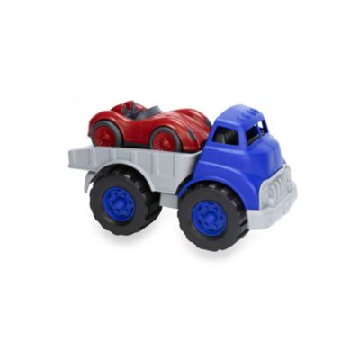 green toys truck with cars