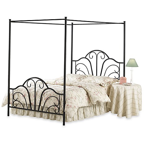 ... Dover Full Canopy Bed with Rails in Black Metal from Bed Bath & Beyond