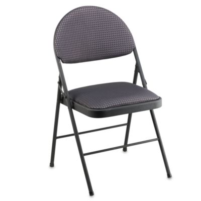 Cosco® Oversized Upholstered Metal Folding Chair in Black - Bed Bath