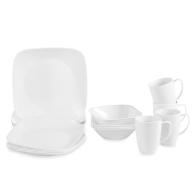 Corelle® Vivid White Square 16-Piece Dinnerware Set - Bed Bath & Beyond