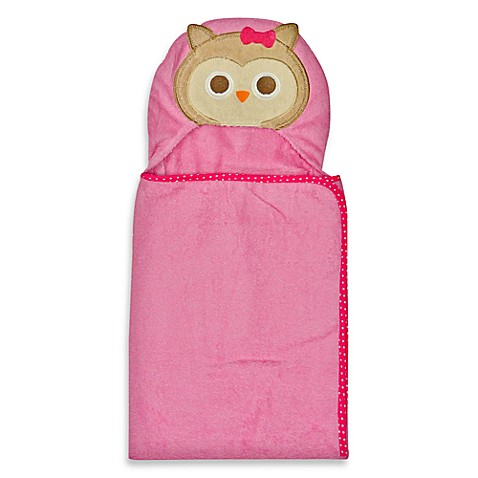 hooded towel cotton neat owl solutions pink