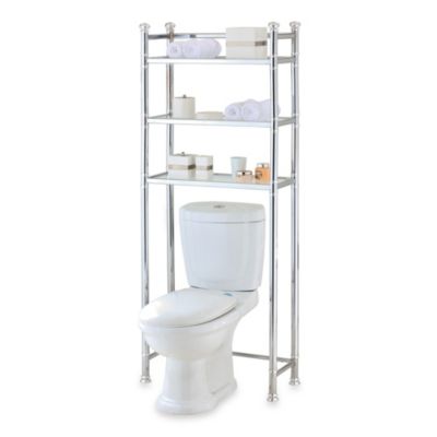 Buy No Tools Chrome/Glass Bathroom Space Saver from Bed Bath &amp; Beyond