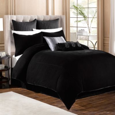 Buy Velvet Full/Queen Duvet Cover in Black from Bed Bath & Beyond