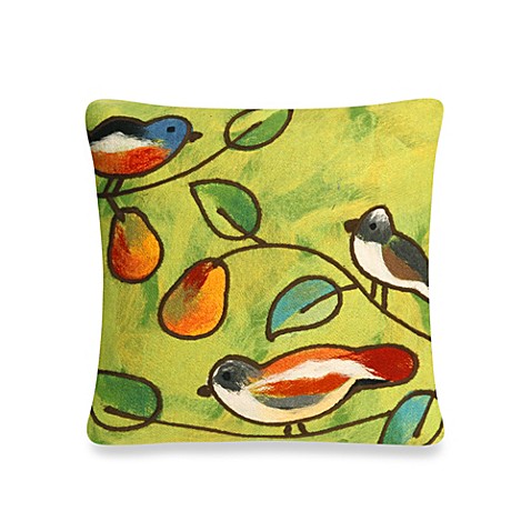 Buy Liora Manne20-Inch Square Outdoor Throw Pillow in Song Birds Green from Bed Bath & Beyond