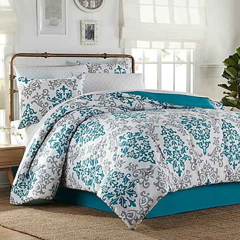 ... Carina 8-Piece Full Comforter Set in Turquoise from Bed Bath & Beyond