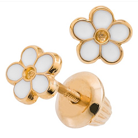 daisy earrings 14k gold epoxy yellow precious things threaded bedbathandbeyond stud margarita spanish jewelry accessories flower