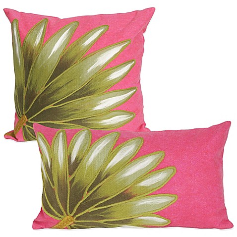 Liora Manne Palm Fan Outdoor Throw Pillow in Hot Pink - Bed Bath & Beyond