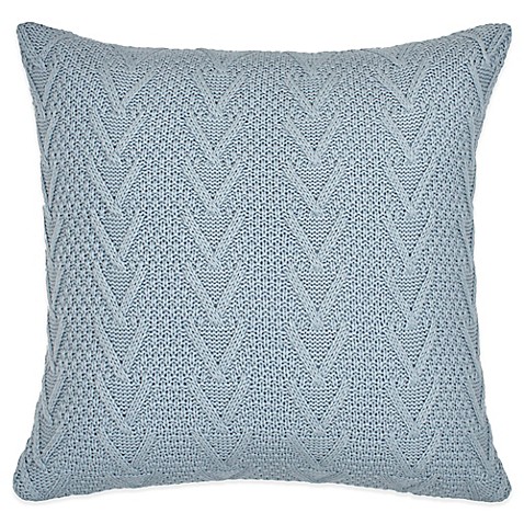 Buy Flatiron Home Cable Knit Square Throw Pillow in Light Blue from Bed Bath & Beyond