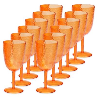 amber plastic wine glasses