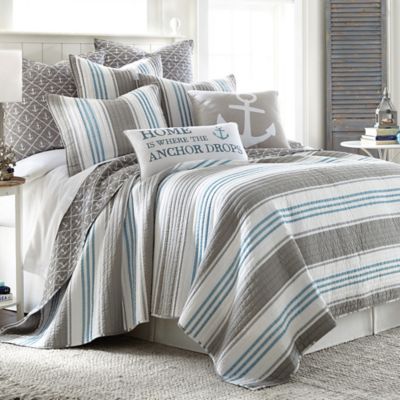 bedding quilt grey twin reversible coastal provincetown quilts nautical king sets coverlets bed collection beach bedroom bedbathandbeyond bath beyond anchor