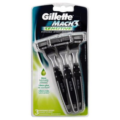 Gillette Mach3® 3-Count Men's Sensitive Disposable Razor - Bed Bath ...