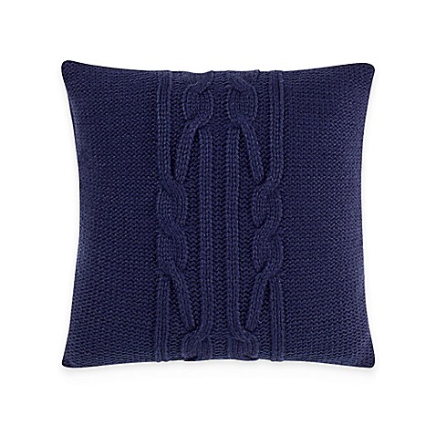 Buy Nautica Bartlett Knit 16-Inch Square Throw Pillow in Navy from Bed Bath & Beyond