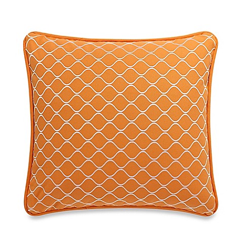HiEnd Accents Capri Geometric Square Throw Pillow in Orange - Bed Bath & Beyond