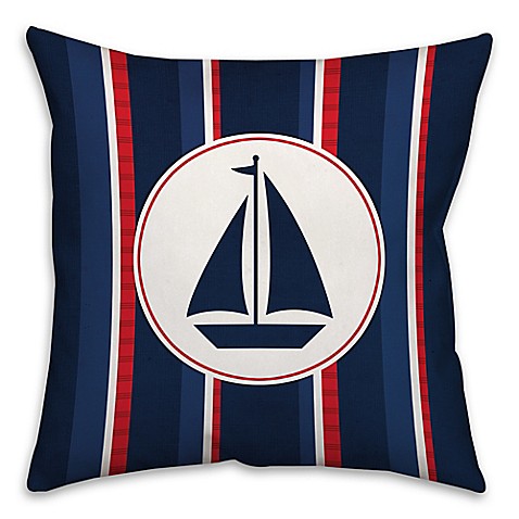 Buy Nautical Sail Boat 18-Inch Square Throw Pillow from Bed Bath & Beyond