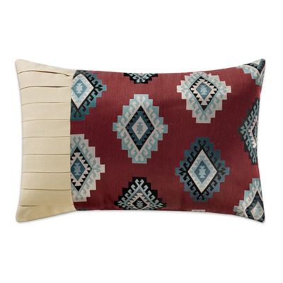 Remington Lodge Cabot Diamond Pleat Oblong Throw Pillow in Red - Bed Bath & Beyond