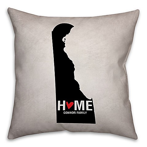 Buy Delaware State Pride Square Throw Pillow in Black/White from Bed Bath & Beyond