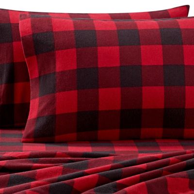Buy The Seasons Collection® Heavyweight Flannel Buffalo Plaid California King Sheet Set in Red ...