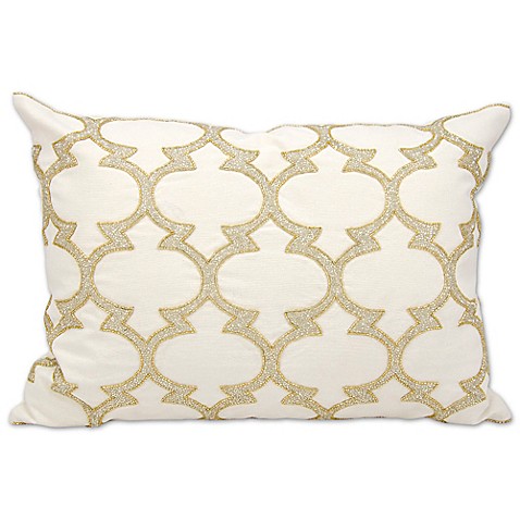 Michael Amini Lanterns Rectangle Throw Pillow in Silver/Gold - Bed Bath & Beyond