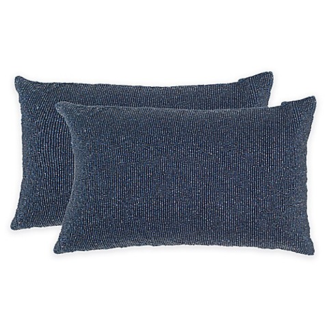 Buy Safavieh Essence Throw Pillow in Midnight Navy (Set of 2) from Bed Bath & Beyond